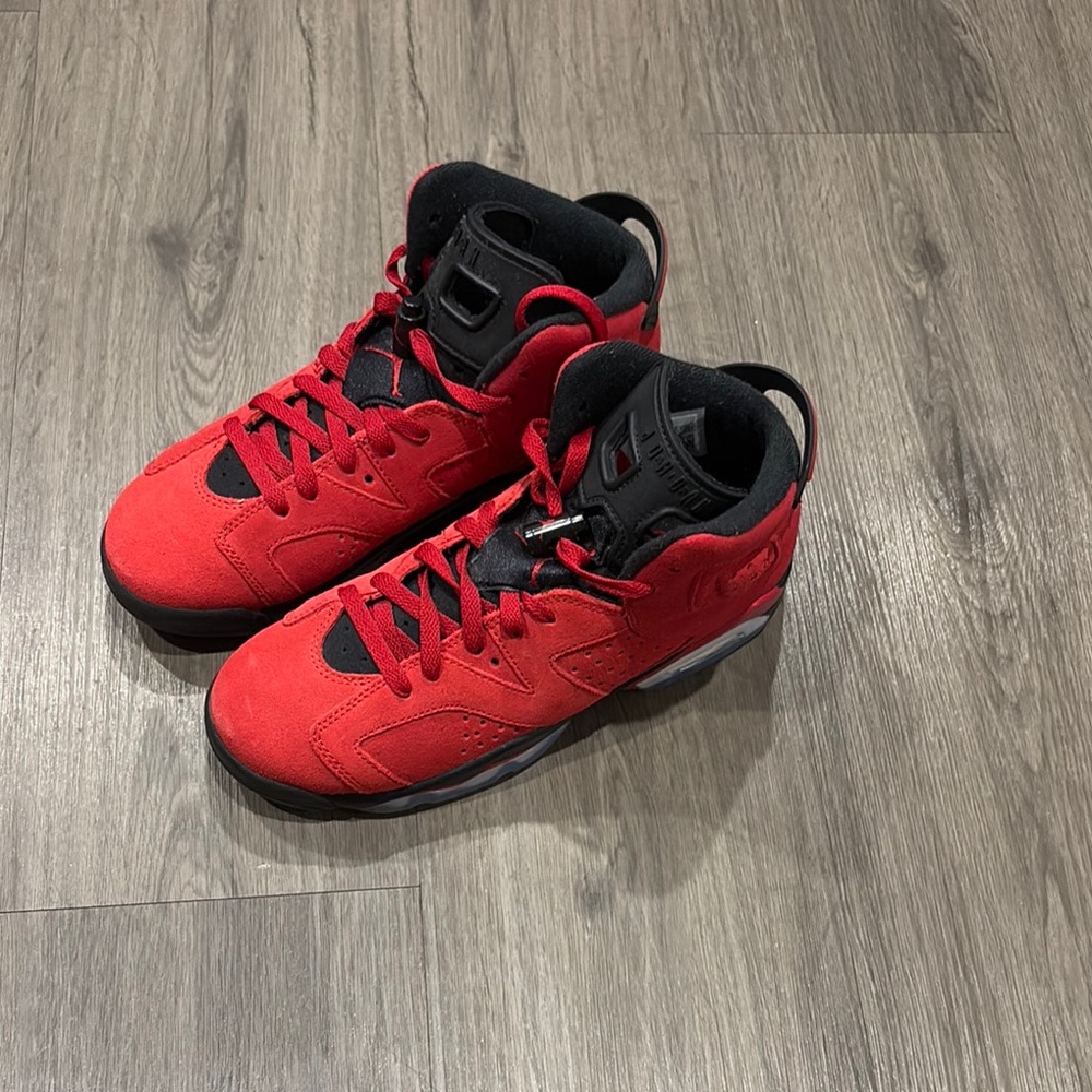 Jordan 6 Red and Black High-Top Sneakers Worn Once